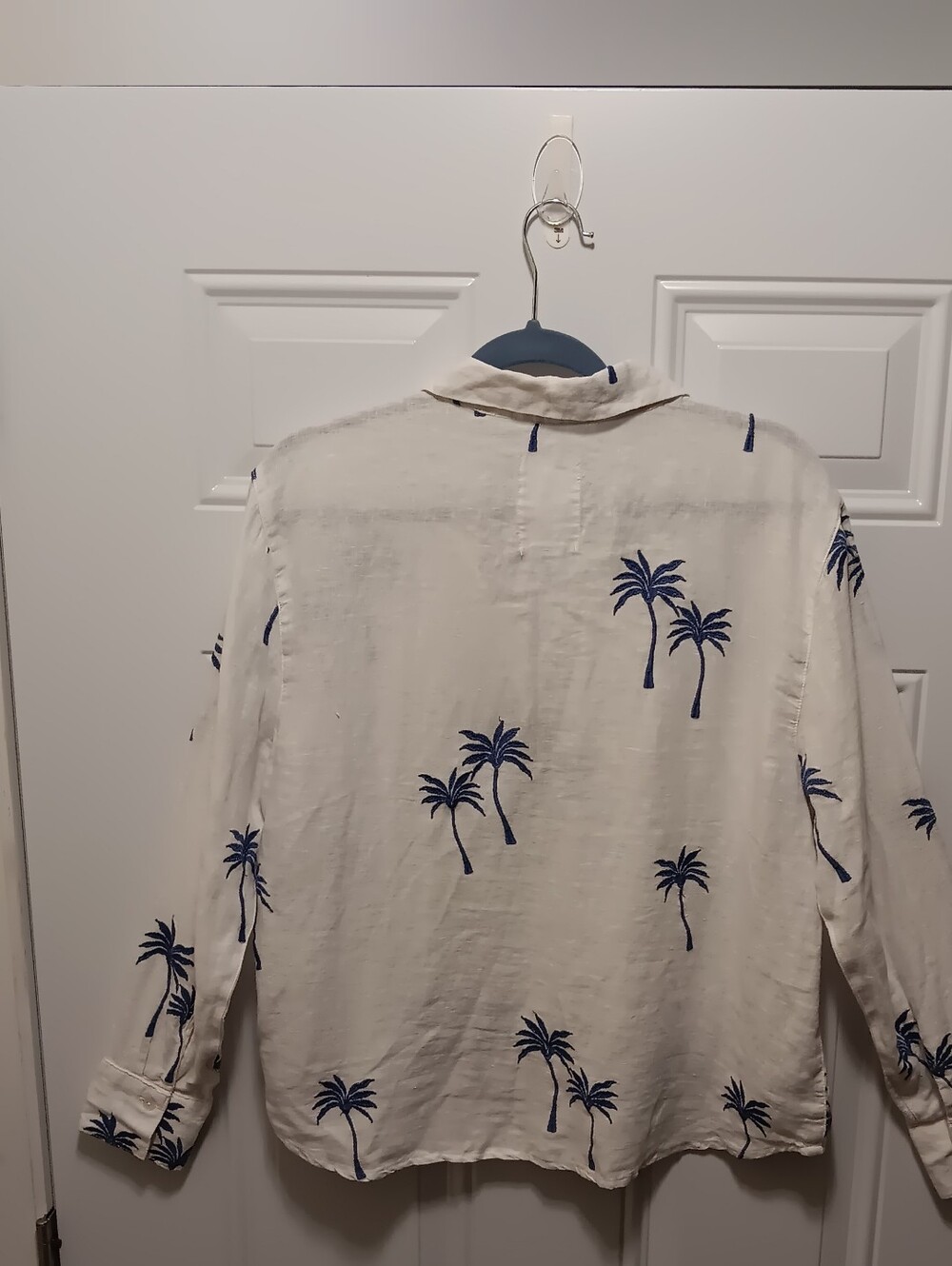 Calypso St. Barthe| Linen Top Palm Trees Coastal Vacation Travel Sz L - Picture 6 of 6